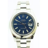 Rolex Datejust II 116300 Stainless Steel Smooth Blue Dial 41mm Watch